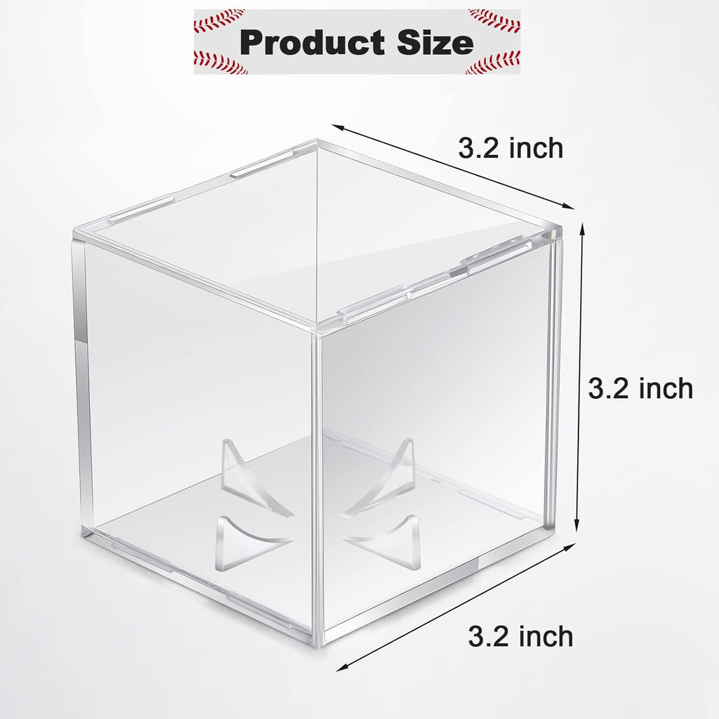 Skiennix 18 Pcs Baseball Display Case - Clear UV Protected Acrylic Cube Box for Official Size Balls