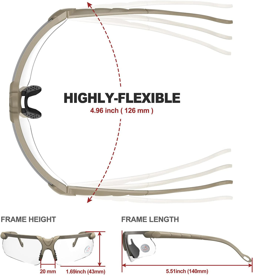 Xaegistac Shooting Glasses - Anti-Fog Safety Glasses with Case for Adults | Perfect for Hunting
