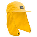 Tillak Chamisa Sun Hat, Lightweight Nylon 5 Panel Cap with Hide-able Neck Shade and Spring Cord (Yellow)