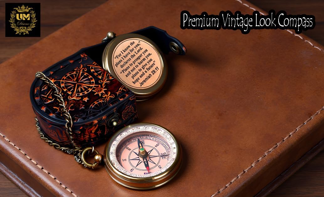 Skiennix Compass - Jeremiah 29:11 Inspirational Gift for Kids | First Communion & Graduation