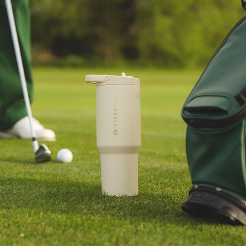 HydroJug Sport - 32oz Stainless Steel Tumbler with Straw | Vacuum Insulated & Leakproof, Cream