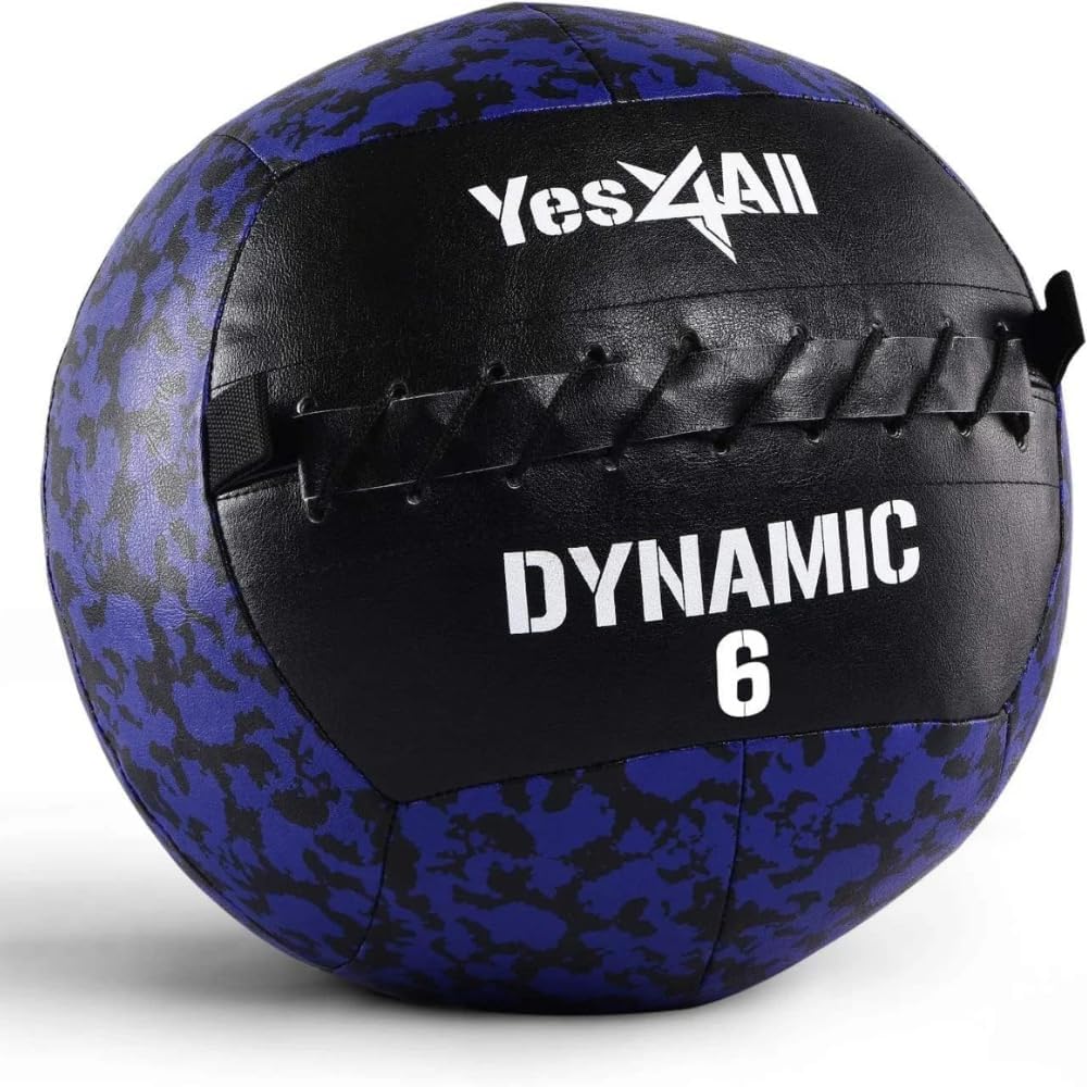 Yes4All Wall Ball - Soft Leather Weighted Exercise Ball for Dynamic Workouts | 6 LB - 30 LB