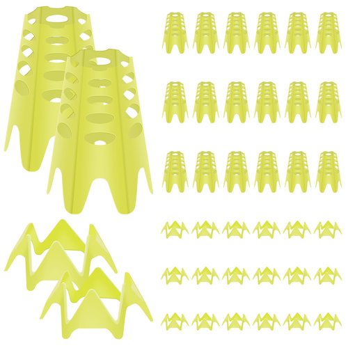 FAMIWIN Golf Tees, Plastic Golf Simulator Tees for Outdoor Indoor Home Practice Training Use, Pack of 10pcs Tall & 10pcs Small Golf Mat Tees for Winter Turf Driving Range Practicing (40PCS Yellow)