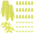 FAMIWIN Golf Tees, Plastic Golf Simulator Tees for Outdoor Indoor Home Practice Training Use, Pack of 10pcs Tall & 10pcs Small Golf Mat Tees for Winter Turf Driving Range Practicing (40PCS Yellow)