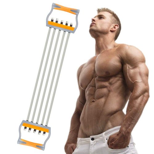 TOCO FREIDO Chest Expander, 5 Tubes Ajustable Arm Strength Trainer, Exercise Resistance Bands for Home Fitness Muscle Training