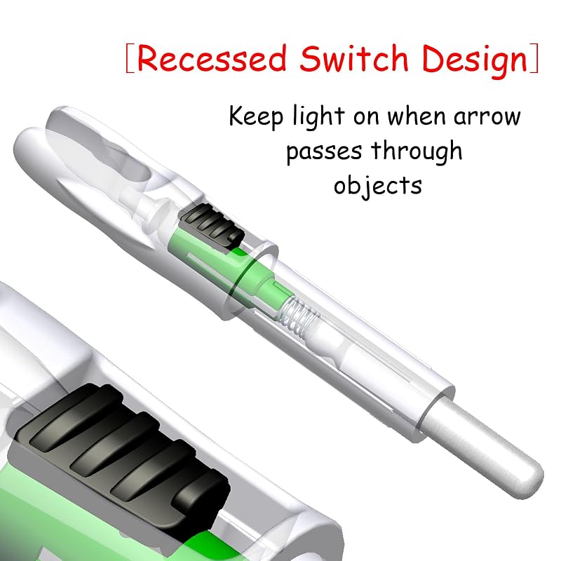 Lighted Nocks for Arrows 6-Pack Green .244"/.204"/ .165/.233/.246 Archery Illumilocks LED