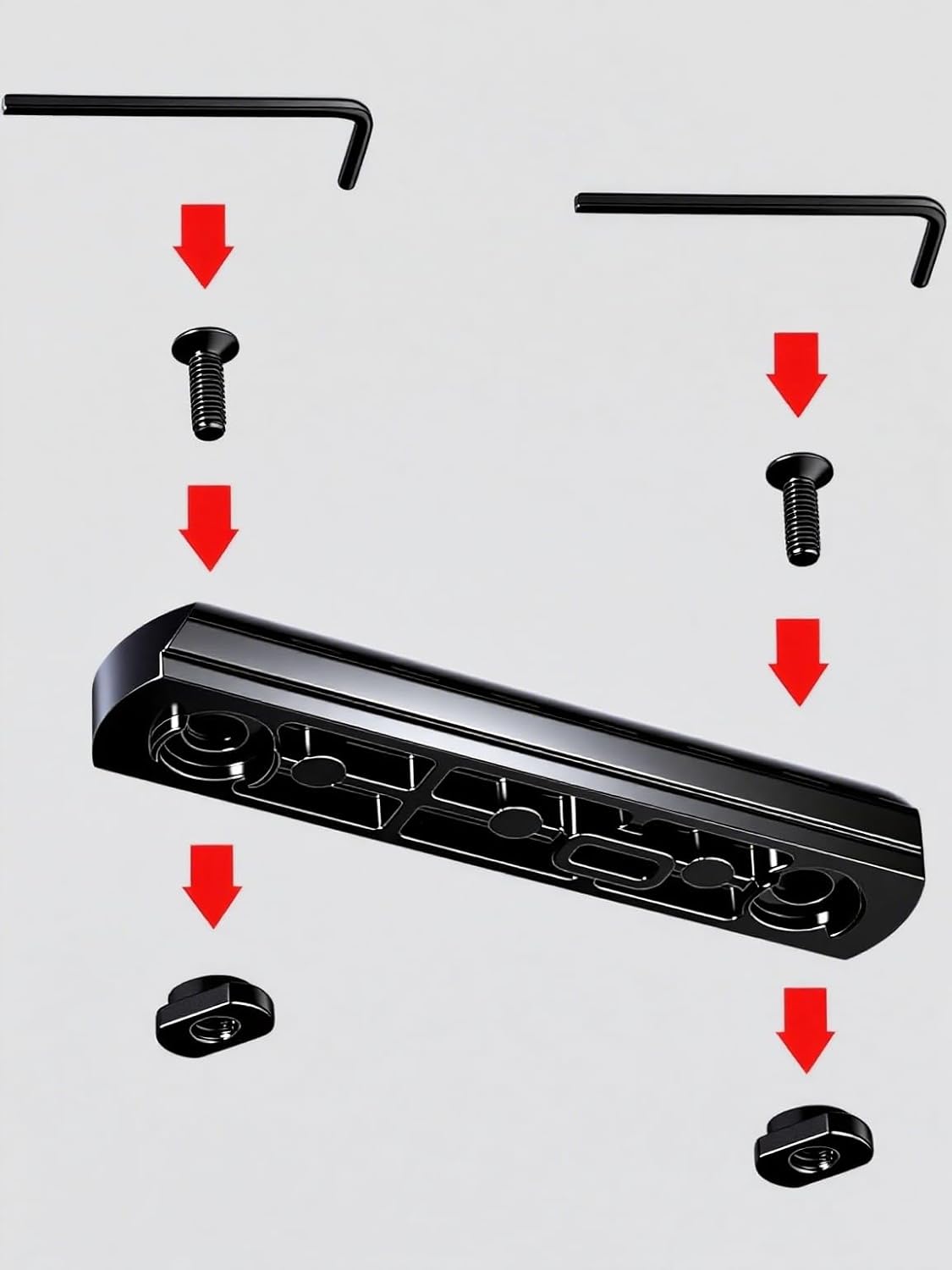 Picatinny Rails - Aluminum Single Section with 12 T-Nuts, 12 Screws & 2 Wrenches | Durable & Versatile