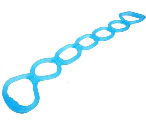 7 Rings Stretch Exercise Band, Portable Silicone Elastic Resistance Band Pilates Flexbands Yoga Stretching Strap Physical Therapy Rehab Belt, Home Gym Workout Equipment for Full Body Exercise (Blue)