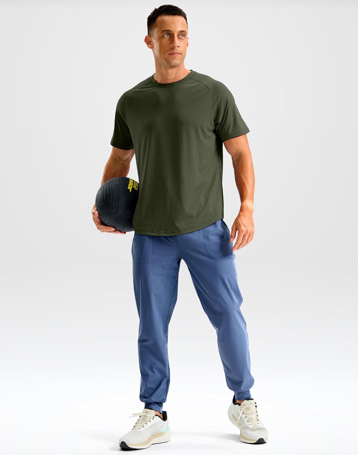 Soothfeel Men's Quick Dry Athletic Running Shirts - Short Sleeve Moisture-Wicking Gym Tees
