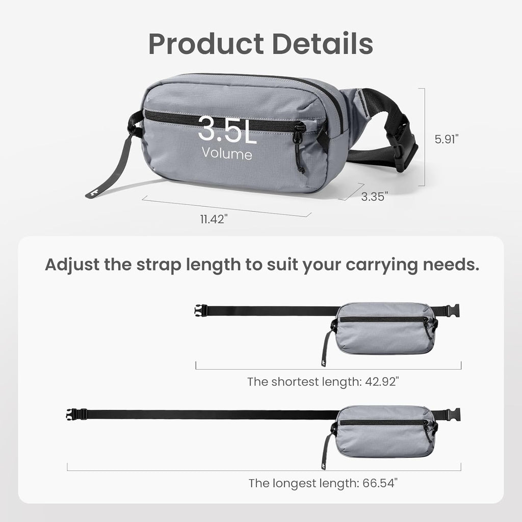 tomtoc 3.5L Sling Bag - RFID Blocking Crossbody Chest Pack for Men & Women | Water-Resistant & Lightweight