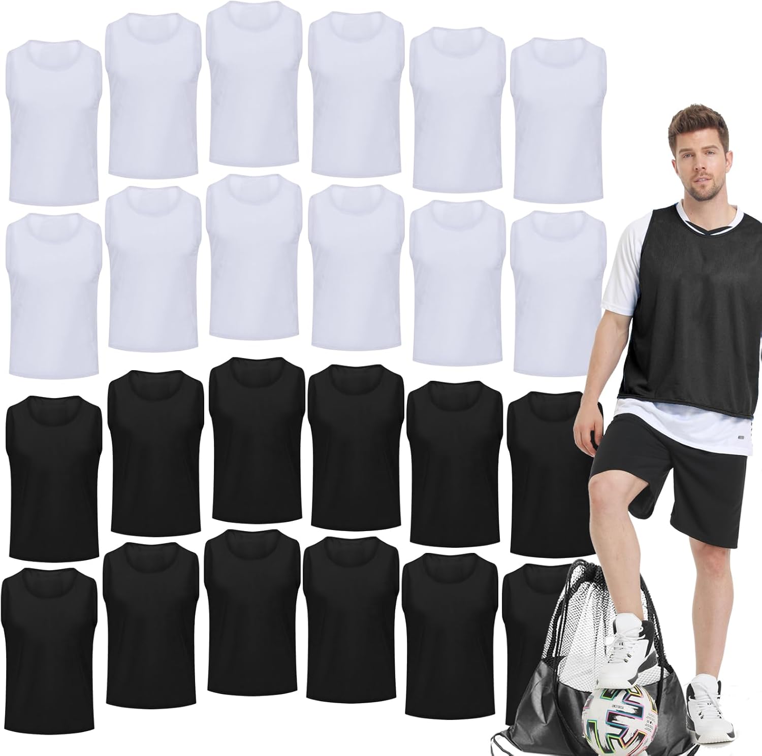 Regine Switzerland Soccer Pinnies for Youth - Numbered Scrimmage Vests | Perfect for Team Practice