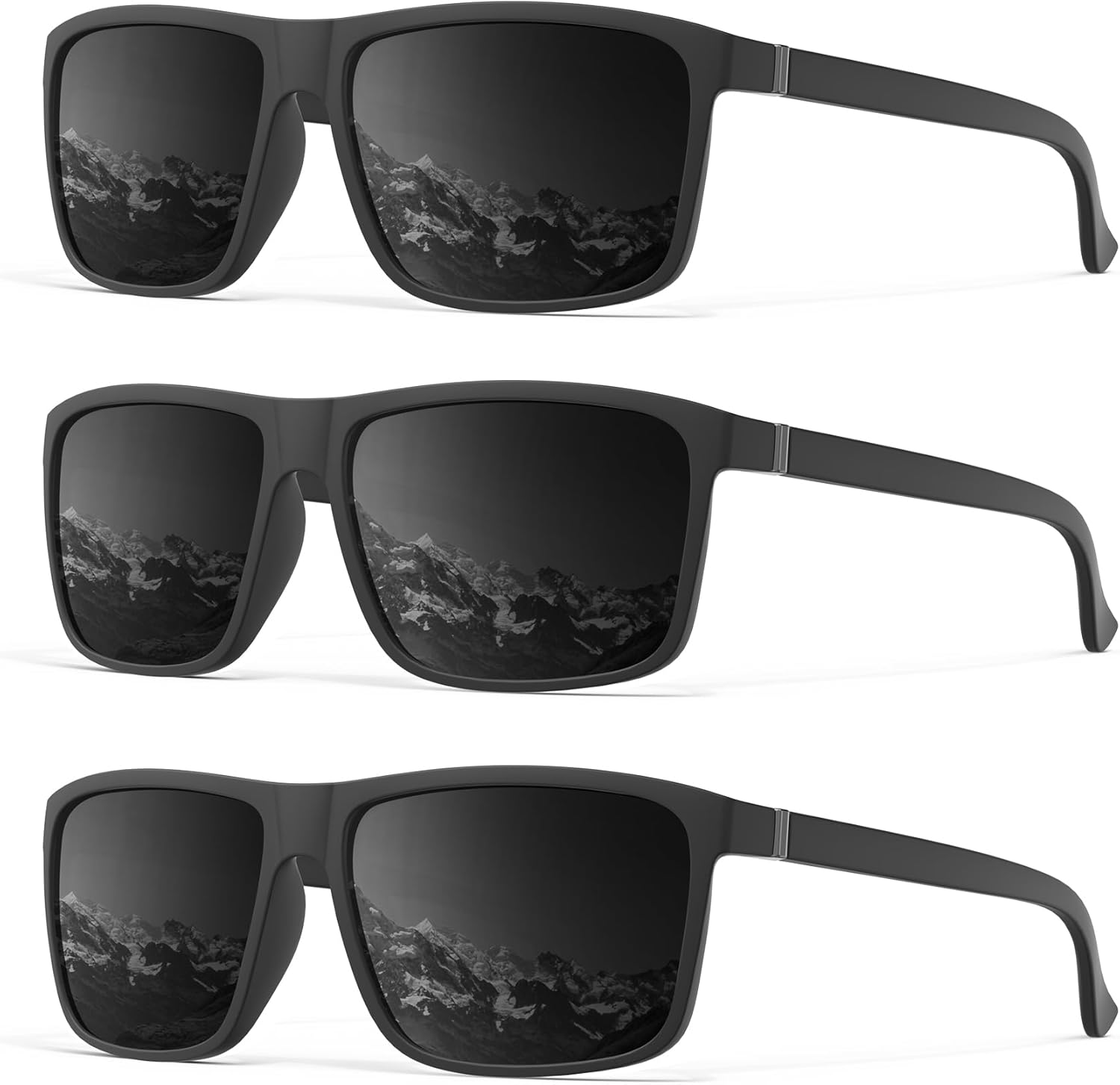 Polarized Sunglasses - UV Protection for Men & Women | 3-Pack for Driving, Sports & Fishing