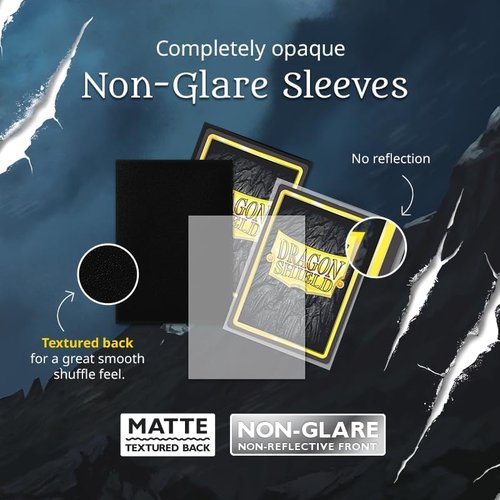 Dragon Shield | Matte Card Sleeves - 100 CT Non-Glare, Smooth & Durable | Compatible with Pokémon, Flesh & Blood, One Piece & Magic the Gathering | Black