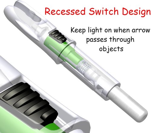 Linpeng Lighted Nocks for Arrows - 6PCS with ON/OFF Switch for Archery Hunting | Compatible with 165/G, 204/X, 233/H, 244/S, 246/GT