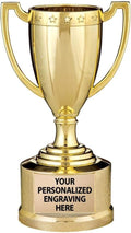 Crown Awards Gold Trophy Cup - 5.5" Shiny Gold Award Trophy for Custom Engraving & Keepsakes