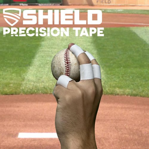 SHIELD 1 Inch Athletic Tape – Precision Tape 12 Pack – Strong Cotton, No Residue – Made in USA – Rigid Sports Wrap for Fingers, Thumbs, Toes, First Aid, Training