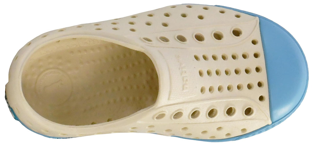 Native Shoes Unisex-Kids Jefferson Sneakers, Bone White/Aquarius Blue, 8 Toddler