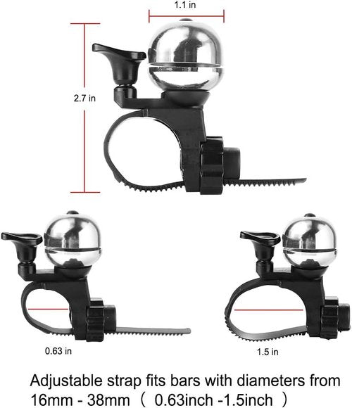 Accmor Classic Bike Bell - Adjustable Universal Bicycle Bell with Loud, Crisp Sound for All Handlebars
