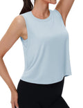 MAGCOMSEN Sleeveless Tank Tops for Women Workout Cropped Tops Quick Dry Cooling Athletic Yoga Running Shirts Trendy M