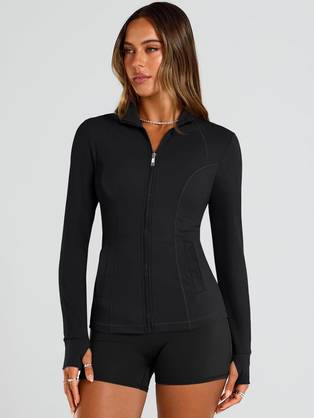 Trendy Queen Lightweight Zip-Up Jacket - Women's Athletic Hoodie with Pocket | Fitted Spring Gym Wear