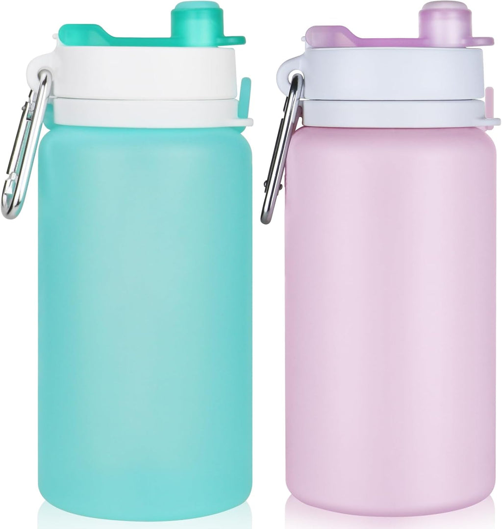 PLTCAT Collapsible Silicone Water Bottle - BPA Free, Lightweight & Leak-Proof | Perfect for Travel, Gym & Hiking