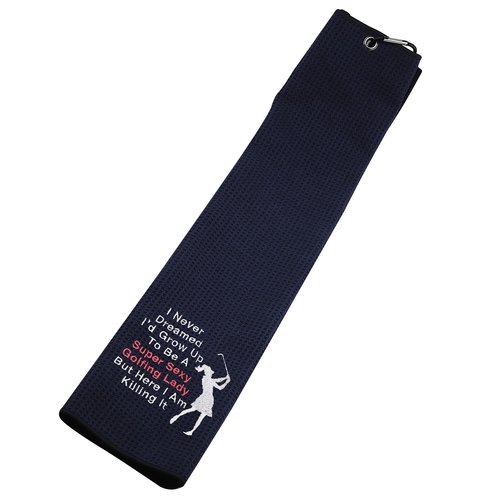 Funny Golf Towels for Women Super Sexy Golfing Lady Embroidered Golf Towels (Sexy Golfing Lady)