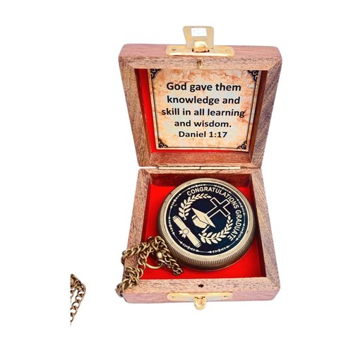 Graduation Gift - Congratulations Graduate Gifts for Graduation 2026, Engraved Compass in Wood Box, Uplifting Inspirational Gift, College High School Graduate Gift