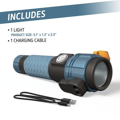 Energizer A-500 Rechargeable Flashlight, Auto Safety Seat Belt Cutter and Glass Breaker, IPX4 Water Resistant, Battery and USB Cable Included