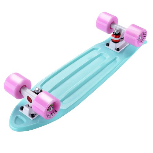 Mini Cruiser Skateboard for Kids, Beginners, and Adults - Lightweight and Portable 22 Inch Skateoard for Easy Riding - Supports Up to 300 lbs (Green)
