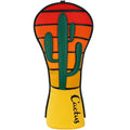 LZFAN Golf Club Head Cover Golf Head Covers Driver Headcover Wood Headcover Leather Patchwork Cactus