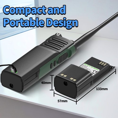 BAOFENG DM32 Battery 3800mAh USB-C Charging Extended High Capacity Rechargeable Li-ion Battery with USB-C Charging Cable Compatible DM-32 UV32 Walkie Talkie Battery Accessories(2Pack)