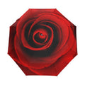 FORMRS Compact Travel Umbrella Red Rose Auto Open Close Umbrella Windproof Anti-UV