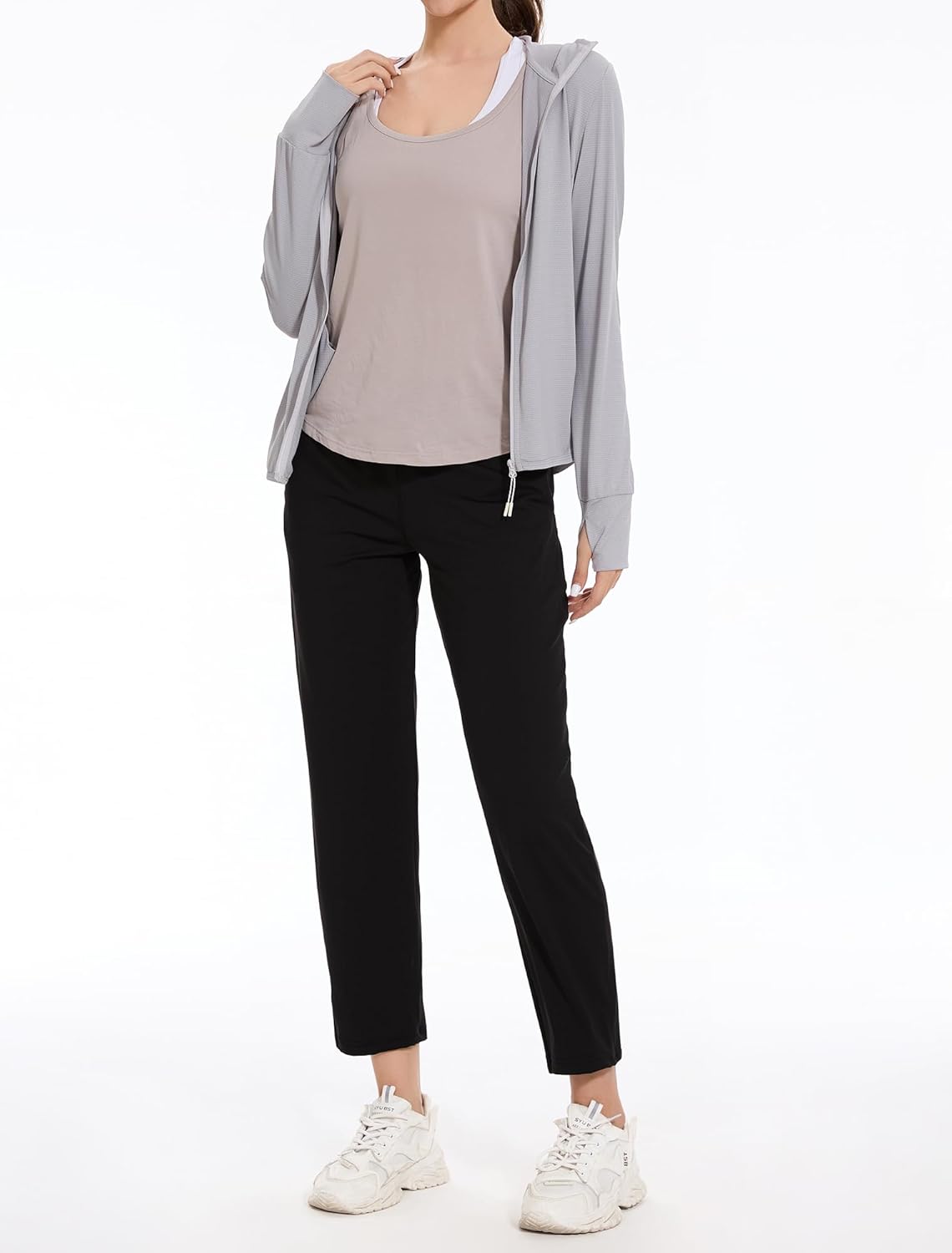 Skiennix Women's Golf Pants - Stretchy 7/8 Ankle Sweatpants with Deep Pockets for Work & Travel