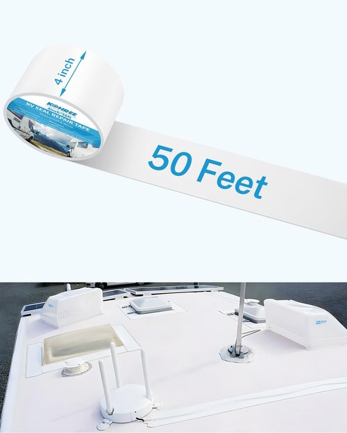 Kohree RV Sealant Tape - 4 Inch x 50 Foot Waterproof Roofing Tape | UV & Weatherproof for RV, Boat, and Window Repairs