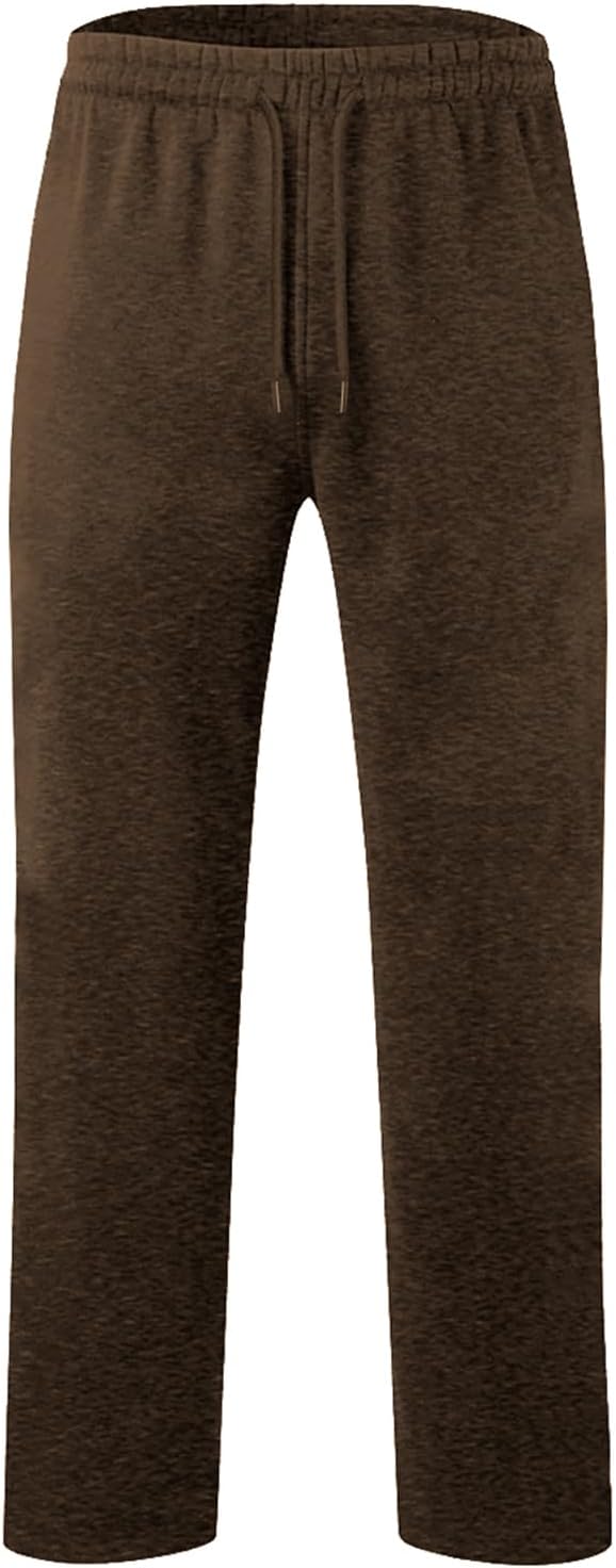 Waterwang Men's Fleece Sweatpants - Casual Joggers with Pockets | Loose Fit Athletic Pants