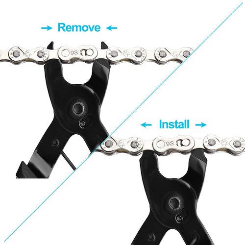 A AKRAF Bicycle Chain Repair Tool Kit with Bike Link Plier, Chain Breaker Splitter Tool, 6 Pairs Bicycle Missing Links, Bicycle Mechanic Tool Kit with Chain Master Link Remover and Connector