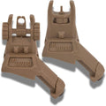 IMI Defense TFS Flip-Up Iron Sights - Polymer Backup Sight Set with Dual Aperture & 45-Degree Offset (FDE)