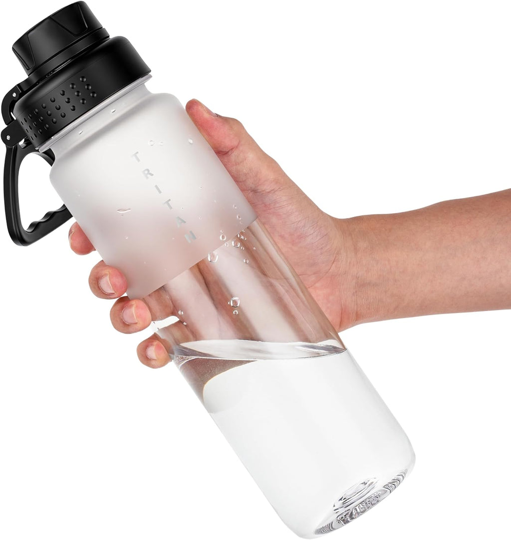 OLDLEY 32oz Motivational Sports Water Bottle - BPA-Free Tritan with Time Markers & Leakproof Design