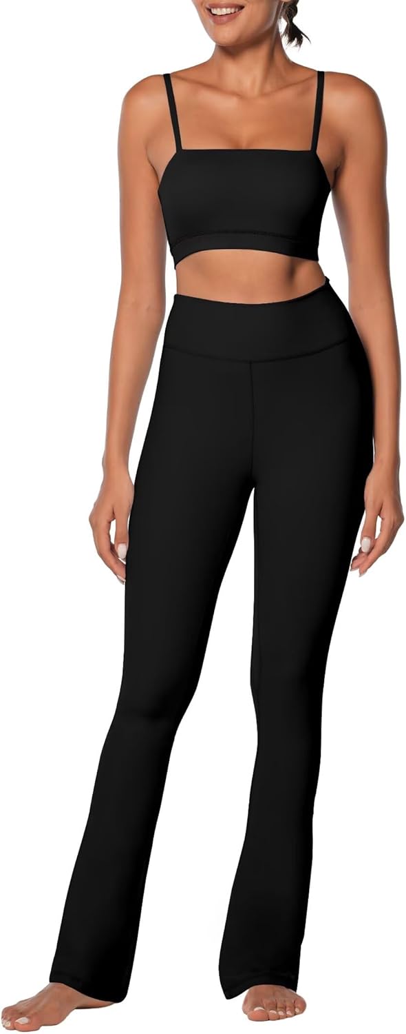 Sunzel High Waist Mini Flared Leggings - Tummy Control Casual Yoga Pants for Women | Perfect for Gym Workouts