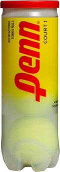 Penn Court Tennis Balls - Regular Duty Felt Pressurized - 1 Can with 3 Balls for Recreational Play