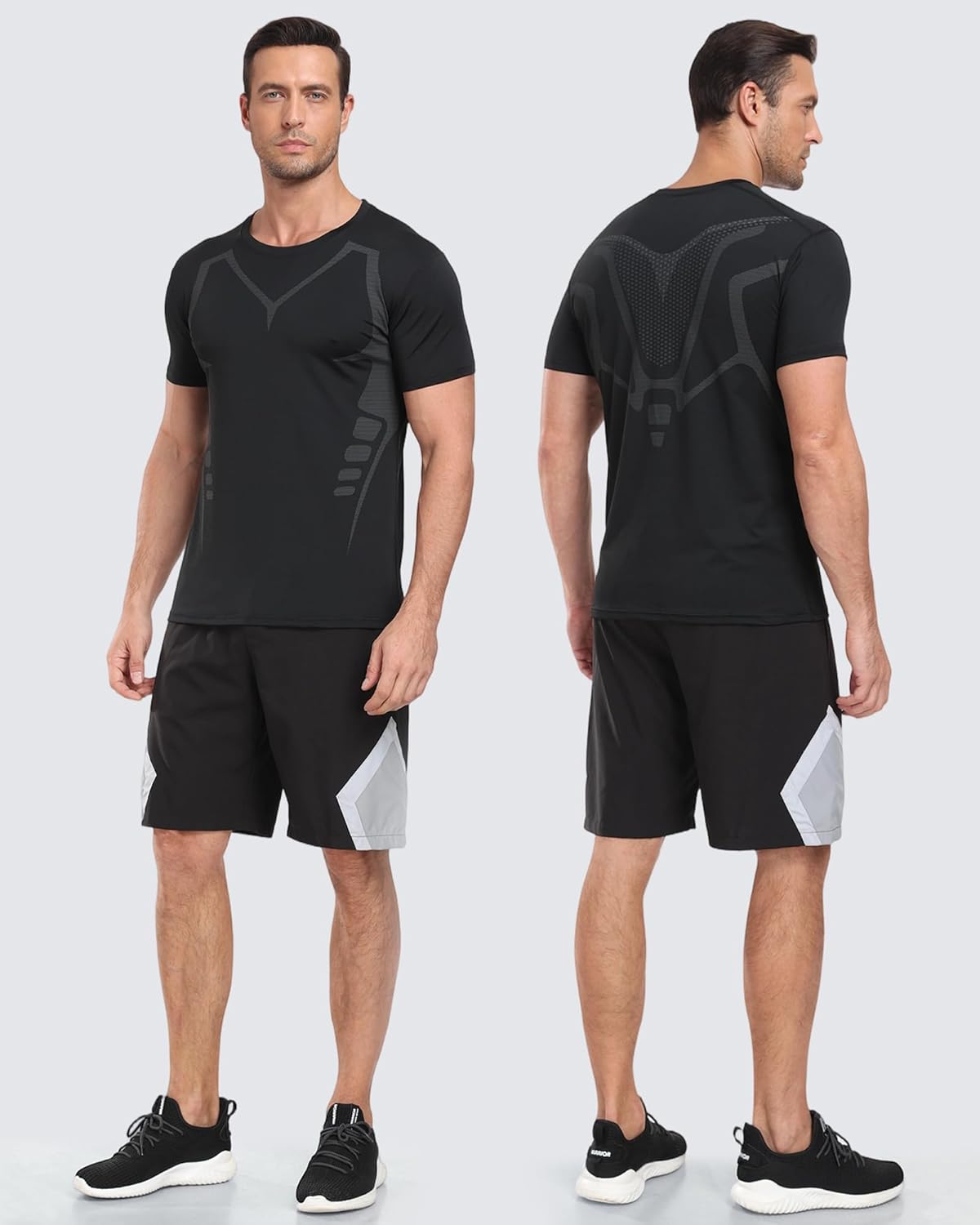 Skiennix Workout Shirts for Men - Quick Dry Athletic Gym T-Shirt for Running | Breathable Outdoor Training