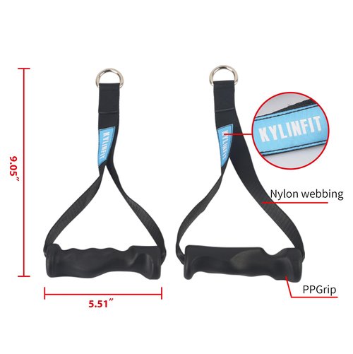 KYLINFIT Ergonomic Exercise Handles Replacement Cable Machine Attachments for Home Gym Equipment, Pulley System, Pilates, Resistance Bands, Strength Trainer, Heavy Duty Working Out Handles