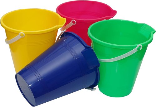 Holady Large Sand Beach Buckets - Fun Water Pails for Summer Parties | 4 Pack