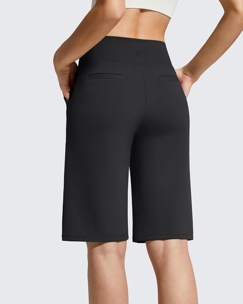 G4Free Women's Bermuda Shorts - Knee Length Athletic Casual Shorts with Pockets | Comfortable Fit