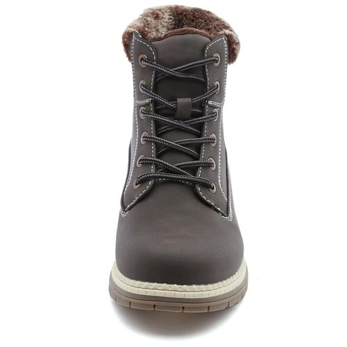 COTTIMO Women's Winter Snow Hiking Boots - Insulated Warm Work Boots for Women, Waterproof Non-Slip Fur-Lined Ankle Boots, Fashion Brown Lightweight Outdoor Shoes Size 9
