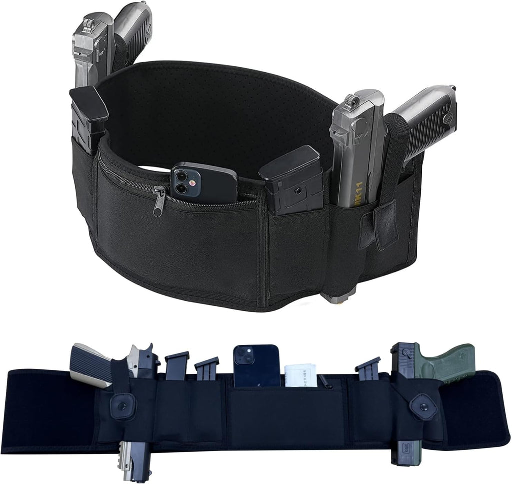 Skiennix 3-in-1 Holster - Comfortable Neoprene Waistband for Glock, Smith & Wesson, Taurus, Ruger | Fits Most Pistols & Revolvers