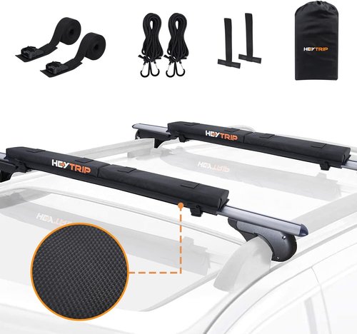 HEYTRIP Roof Rack Pads - 30" Aero Crossbar Pads for Kayak, Surfboard, SUP & Canoe with 15FT Straps & Bag