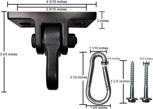 ABUSA Heavy Duty Swing Hangers - 5000 lb Capacity for Indoor/Outdoor Use | 2 Pack with Screws & Bolts