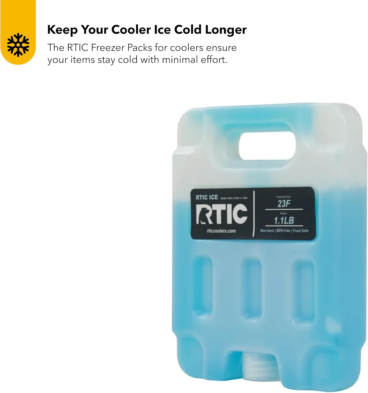 RTIC Reusable Cooler Ice Packs - Long-Lasting, Break-Resistant Design for Food & Drinks | 2 Pack