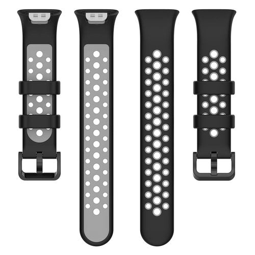 AWADUO Compatible with Xiaomi Mi Band 7 Pro Replacement Band, Replacement Silicone Wrist Strap Bracelet Band for Men Women, Soft And Durable(Black+Grey)